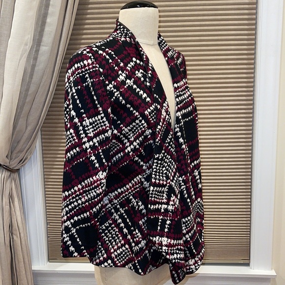 NWT Notations Open Front Faux Leather Print Jacket Blazer - Picture 4 of 8